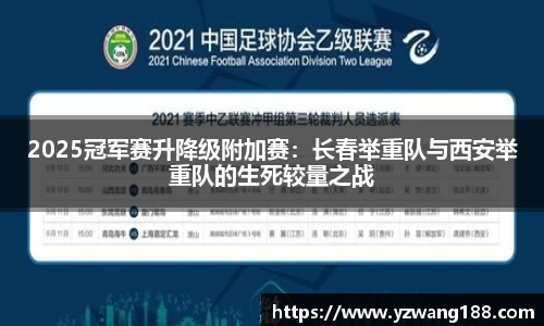 2025冠军赛升降级附加赛:长春举重队与西安举重队的生死较量之战